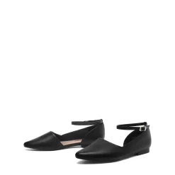 Ankle-Strap Pointed Toe D'Orsay Flats
