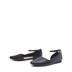 Ankle-Strap Pointed Toe D'Orsay Flats