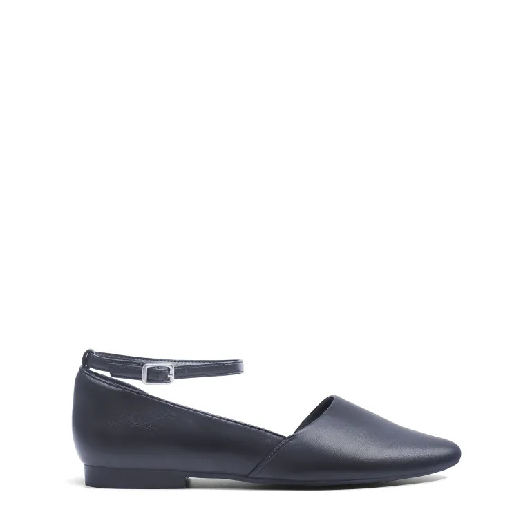 Ankle-Strap Pointed Toe D'Orsay Flats