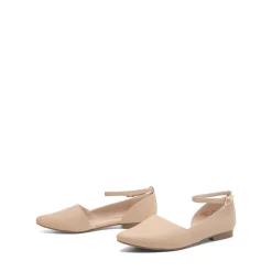 Ankle-Strap Pointed Toe D'Orsay Flats