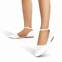Ankle-Strap Pointed Toe D'Orsay Flats