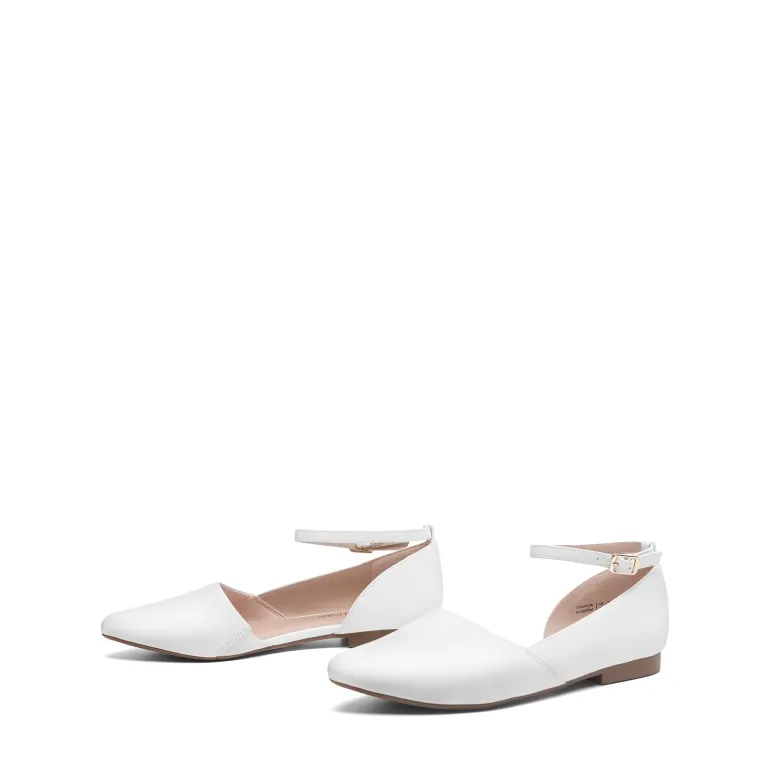 Ankle-Strap Pointed Toe D'Orsay Flats