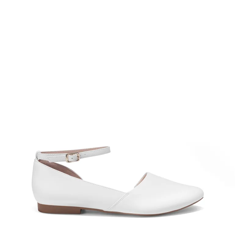 Ankle-Strap Pointed Toe D'Orsay Flats