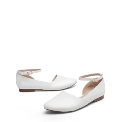 Ankle-Strap Pointed Toe D'Orsay Flats