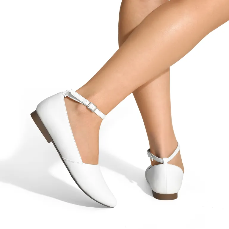 Ankle-Strap Pointed Toe D'Orsay Flats