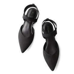 Ankle Strap Pointed Toe Flats With V-Cut Vamp