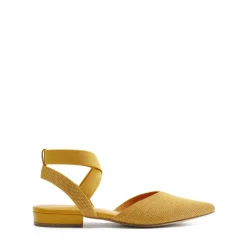 Ankle Strap Pointed Toe Flats With V-Cut Vamp