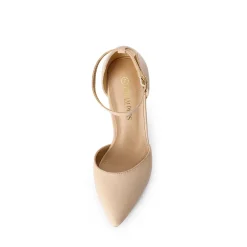 Ankle Strap Pointed Toe Stiletto Heels Pumps