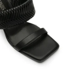 Ankle Strap Rectangular Square Toe Heel Sandals