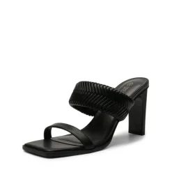 Ankle Strap Rectangular Square Toe Heel Sandals