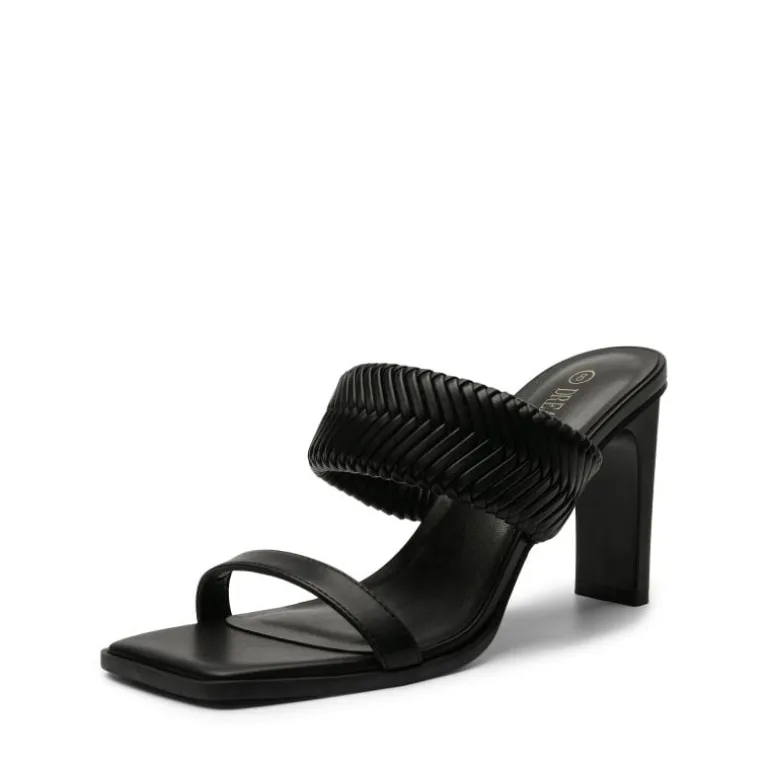 Ankle Strap Rectangular Square Toe Heel Sandals