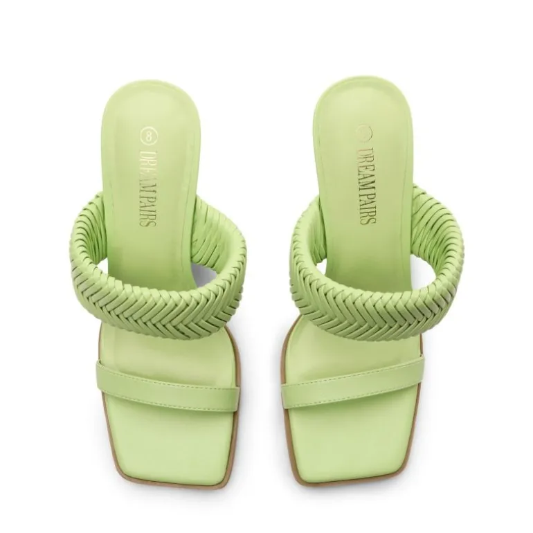 Ankle Strap Rectangular Square Toe Heel Sandals