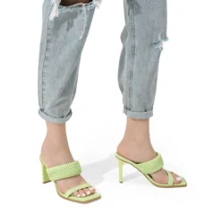Ankle Strap Rectangular Square Toe Heel Sandals