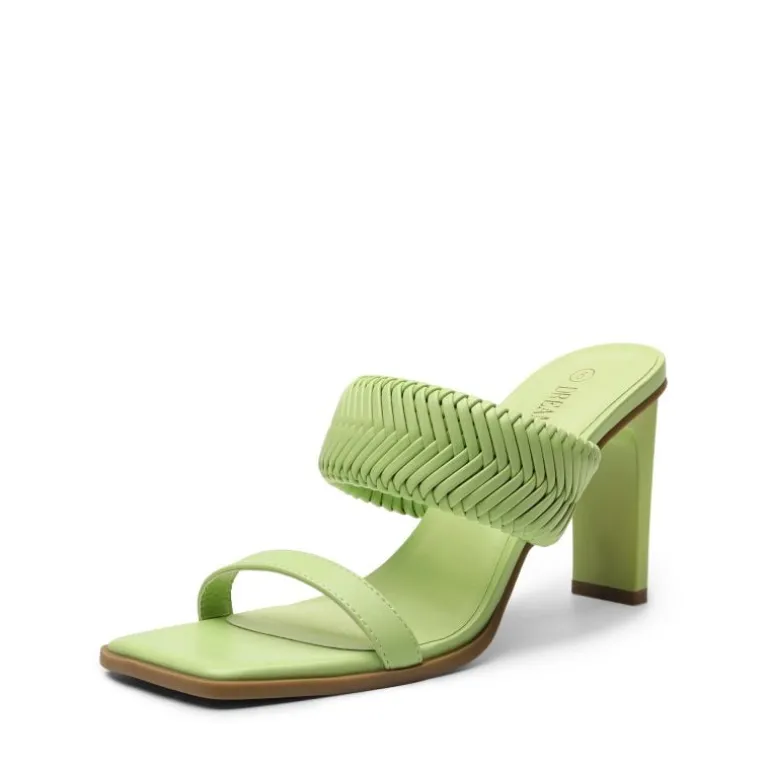 Ankle Strap Rectangular Square Toe Heel Sandals