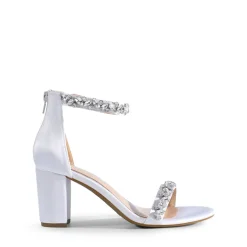 Ankle-Strap Rhinestone Chunky Heel Sandals