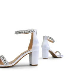 Ankle-Strap Rhinestone Chunky Heel Sandals