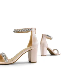Ankle-Strap Rhinestone Chunky Heel Sandals