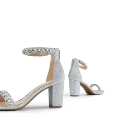 Ankle-Strap Rhinestone Chunky Heel Sandals
