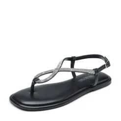 Ankle Strap Rhinestone Flat Sandals