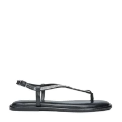 Ankle Strap Rhinestone Flat Sandals