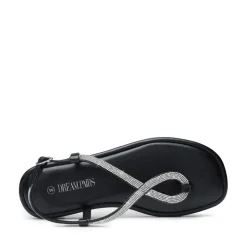 Ankle Strap Rhinestone Flat Sandals