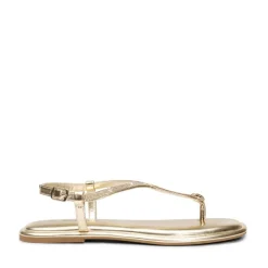 Ankle Strap Rhinestone Flat Sandals