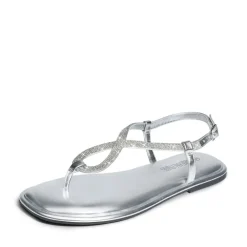Ankle Strap Rhinestone Flat Sandals