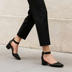 Annee Pointed Toe Low Chunky Heels Pump Shoes