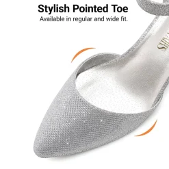 Annee Pointed Toe Low Chunky Heels Pump Shoes