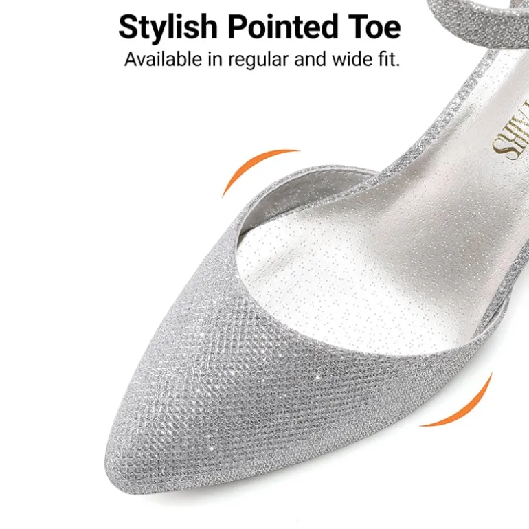 Annee Pointed Toe Low Chunky Heels Pump Shoes