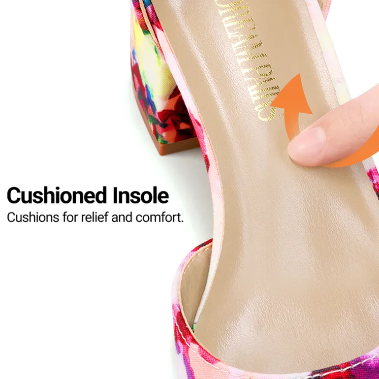Annee Pointed Toe Low Chunky Heels Pump Shoes