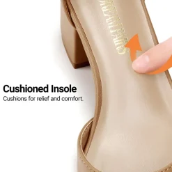 Annee Pointed Toe Low Chunky Heels Pump Shoes