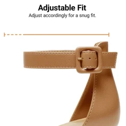 Annee Pointed Toe Low Chunky Heels Pump Shoes