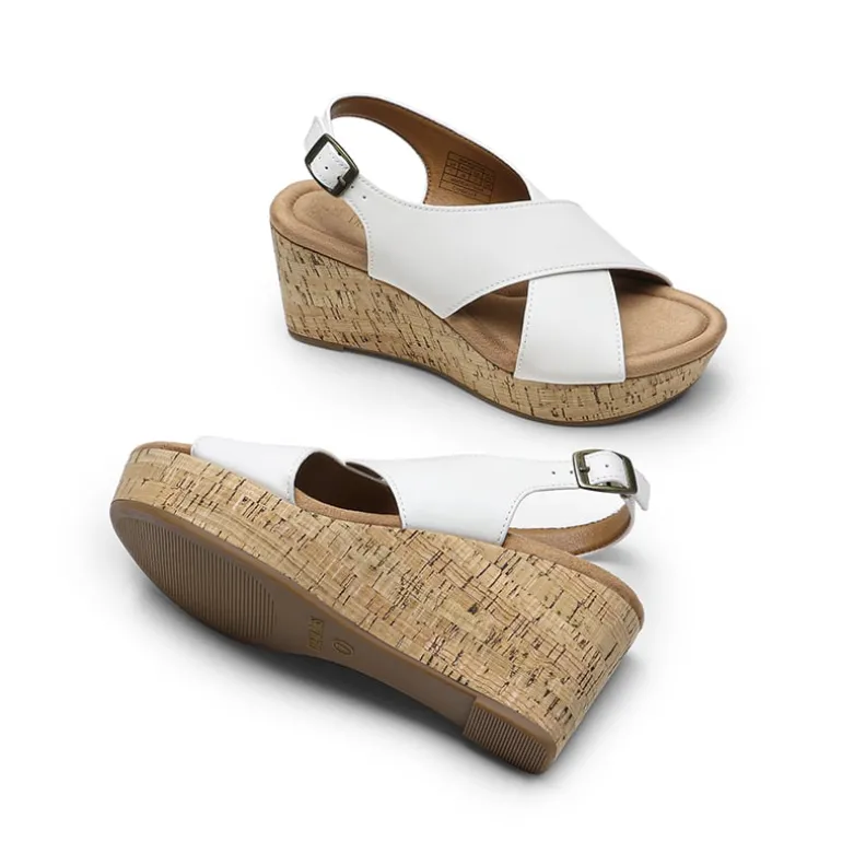 Arch Support Criss-cross Wedge Sandals