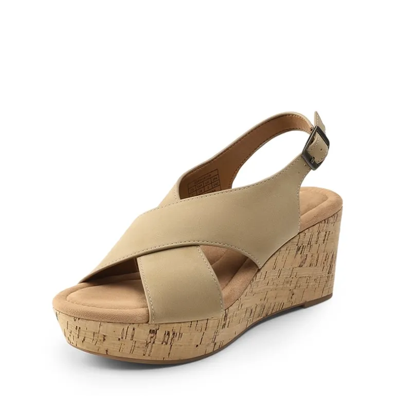 Arch Support Criss-cross Wedge Sandals