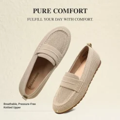 Ascenelle All-day Comfort Fashionable Slip-on Loafers Knit Edition
