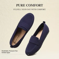 Ascenelle All-day Comfort Fashionable Slip-on Loafers Knit Edition