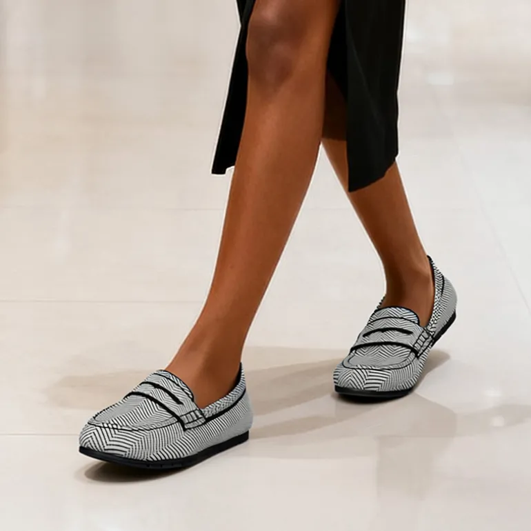 Ascenelle All-day Comfort Fashionable Slip-on Loafers Knit Edition