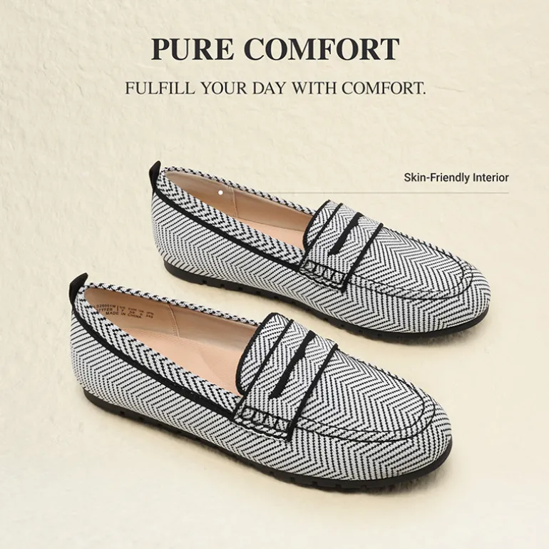 Ascenelle All-day Comfort Fashionable Slip-on Loafers Knit Edition