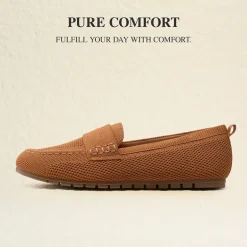 Ascenelle All-day Comfort Fashionable Slip-on Loafers Knit Edition