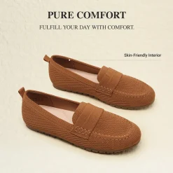 Ascenelle All-day Comfort Fashionable Slip-on Loafers Knit Edition