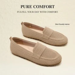 Ascenelle All-day Comfort Fashionable Slip-on Loafers Knit Edition