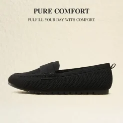 Ascenelle All-day Comfort Fashionable Slip-on Loafers Knit Edition