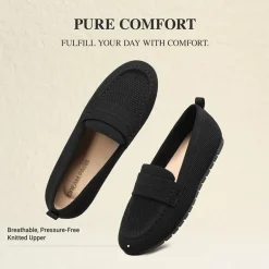 Ascenelle All-day Comfort Fashionable Slip-on Loafers Knit Edition