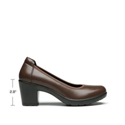 Ascenelle Chunky Low Block Heel Pumps - Edena