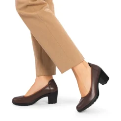Ascenelle Chunky Low Block Heel Pumps - Edena