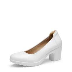 Ascenelle Chunky Low Block Heel Pumps - Edena