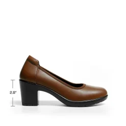 Ascenelle Chunky Low Block Heel Pumps - Edena