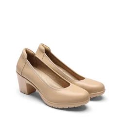Ascenelle Chunky Low Block Heel Pumps - Edena