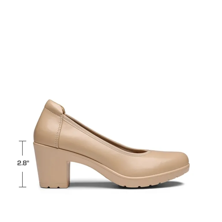 Ascenelle Chunky Low Block Heel Pumps - Edena